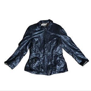 Women's KASPER Y2K Zip Leather Jacket Large